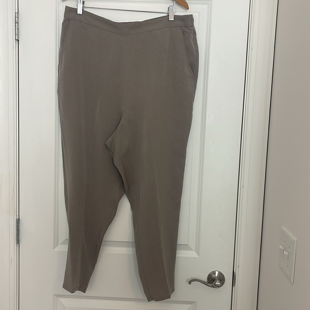 Eileen Fisher Tencel Pull On Elastic Waist Pants Large